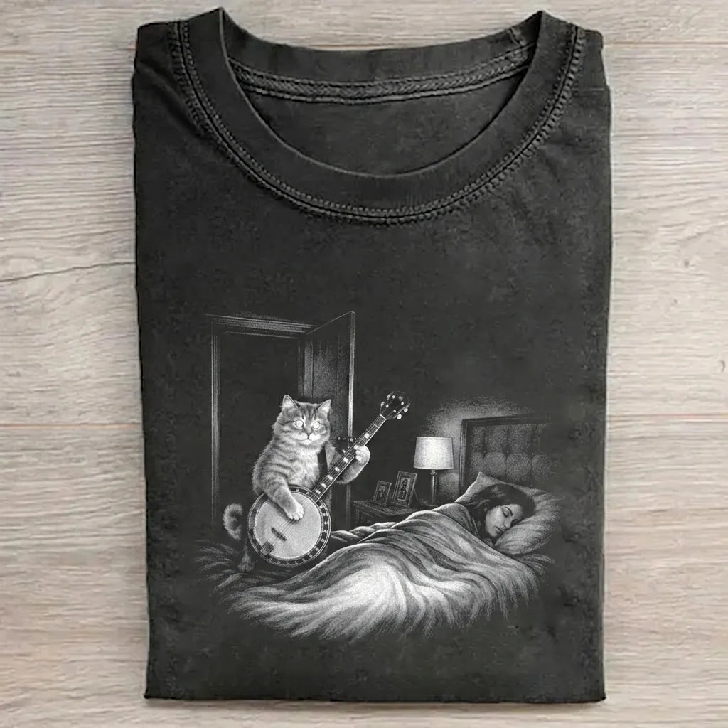 Funny Banjo Cat T-shirt