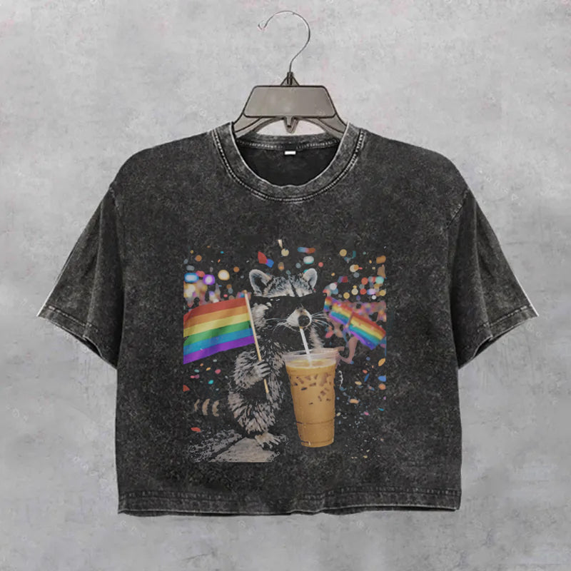 Funny Pride Raccoon Boxy T-Shirt