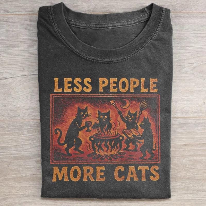 Vintage Less People More Cats T-shirt