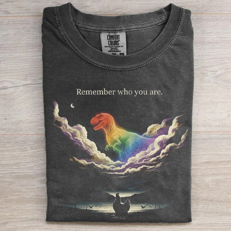 Remember Who You Are Funny Evolution Joke Meme lgbtqia Pride T-shirt