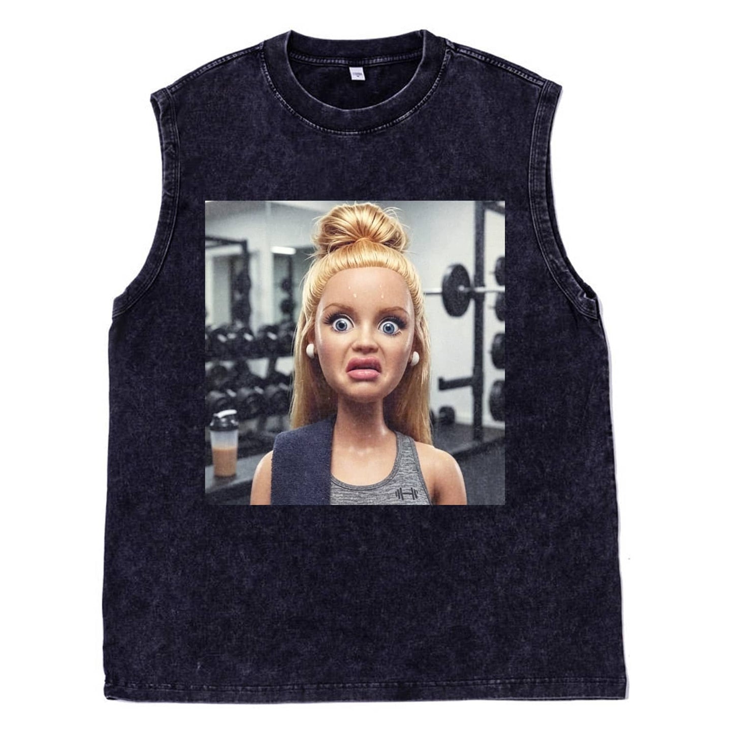 GYM DOLL GIRL FUNNY FACE MEME TEE