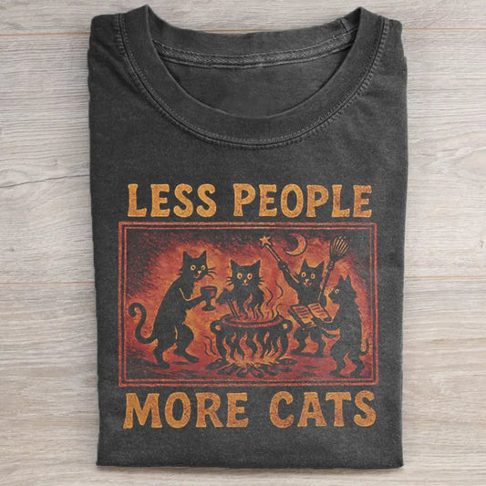 Vintage Less People More Cats T-shirt