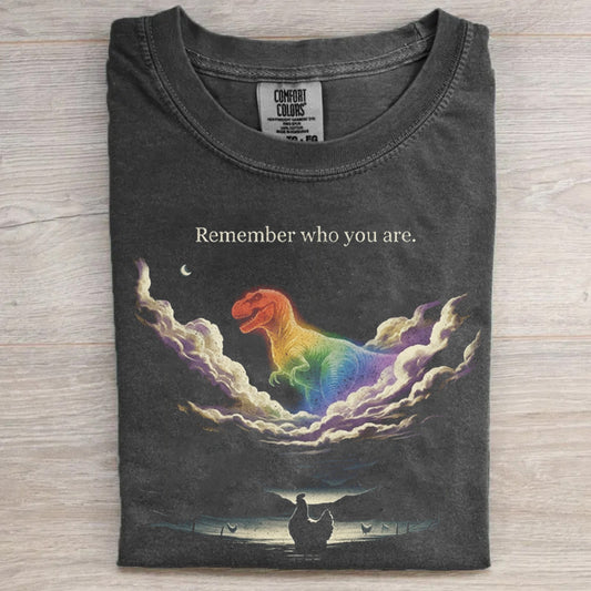 Remember Who You Are Funny Evolution Joke Meme lgbtqia Pride T-shirt