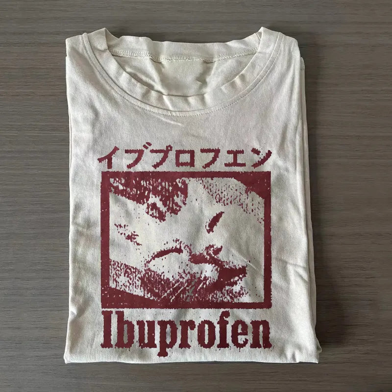 Ibuprofen Cat Meme Grunge Cursed Humor T-shirt