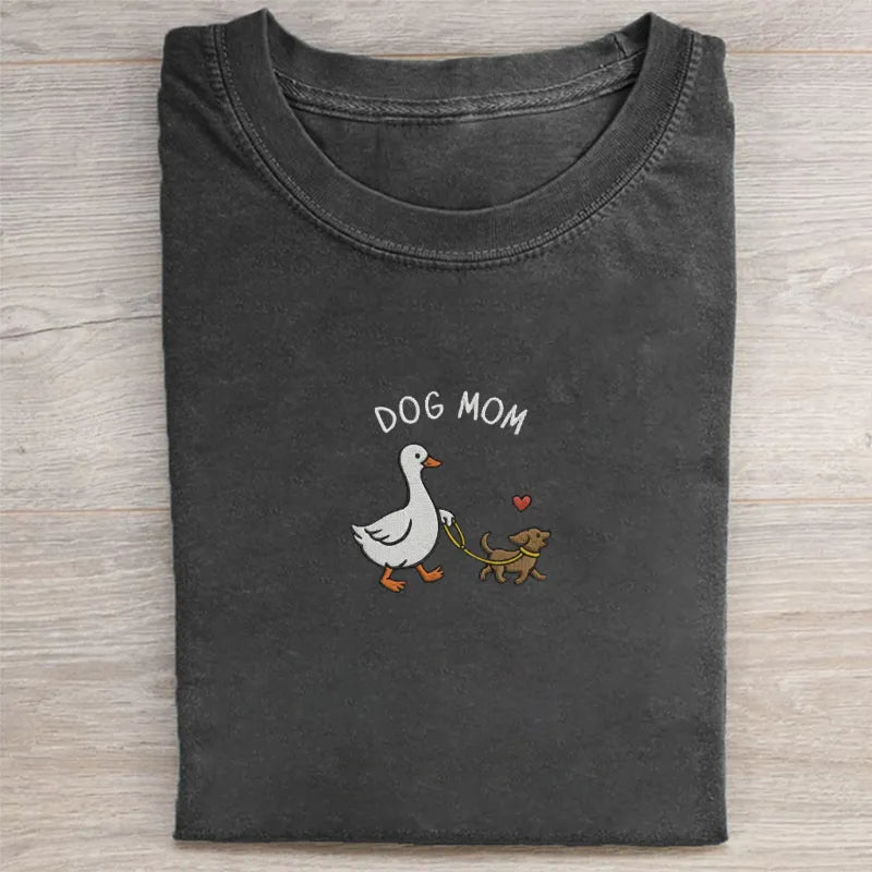 Dog Mom Goose Embroidered T-shirt
