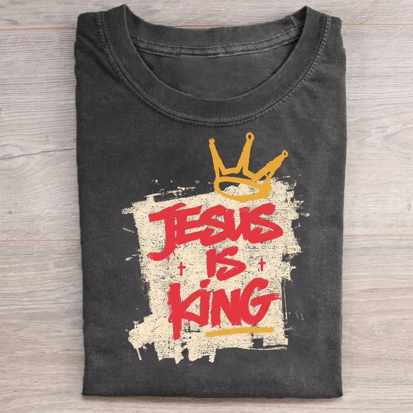 Jesus Is King Christian Washed T-Shirt