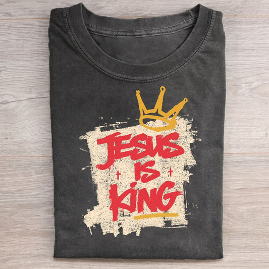 Jesus Is King Christian Washed T-Shirt
