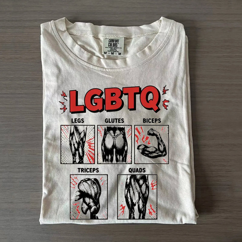 Retro LGBTQ Funny Gym T-shirt
