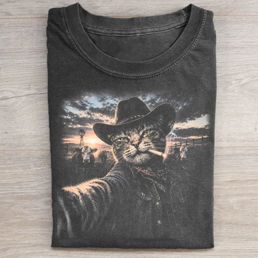Funny Cowboy Cat T-shirt