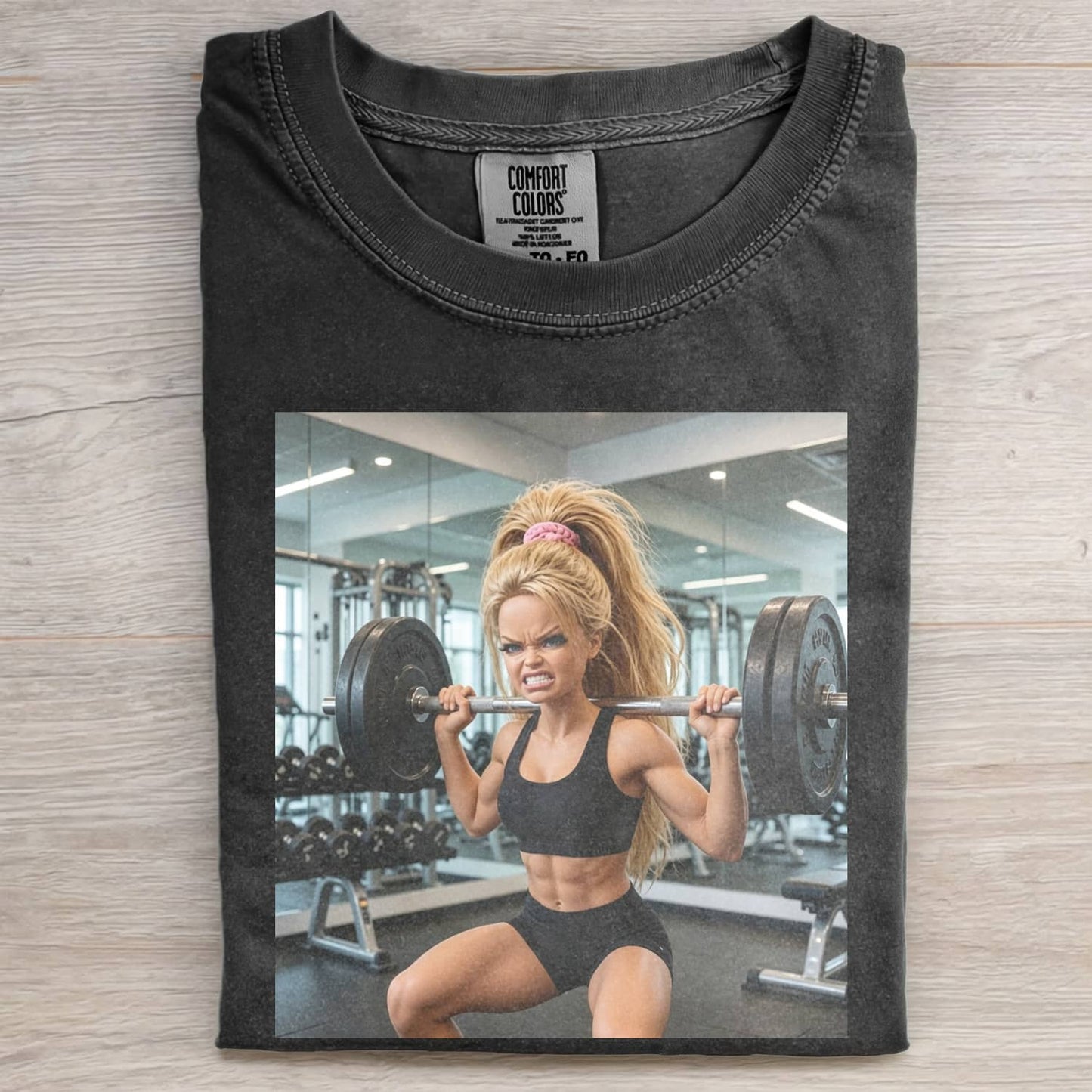 FUNNY GYM DOLL GIRL FACE MEME TEE