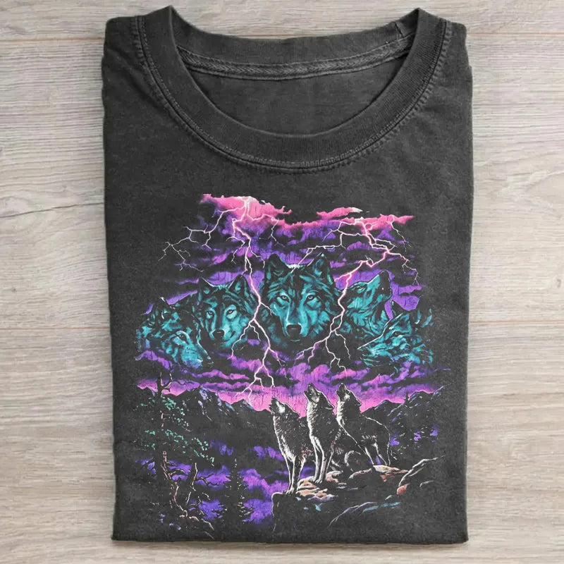 Vintage Wolf Thunder Storm 90s T-shirt