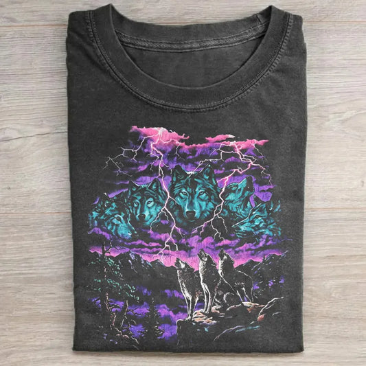 Vintage Wolf Thunder Storm 90s T-shirt