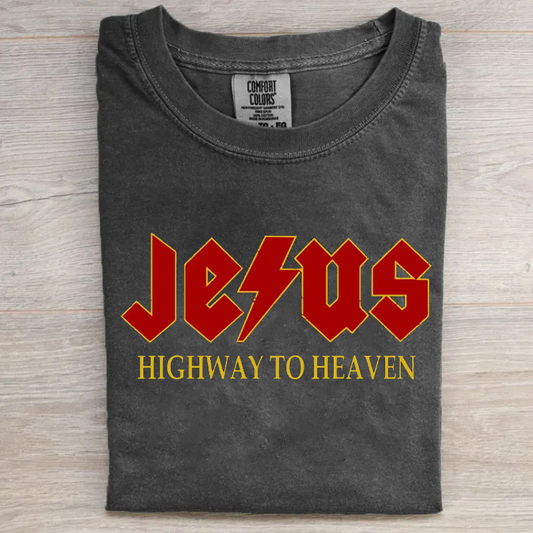 Funny Jesus Rocks Highway To Heaven T-shirt