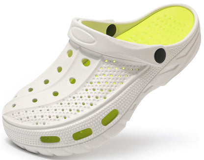 ChayChax Men's and Women's Arch Support Clogs Garden Shoes Slip-on Outdoor Beach Water Sandals with Removable Cushion Footbed