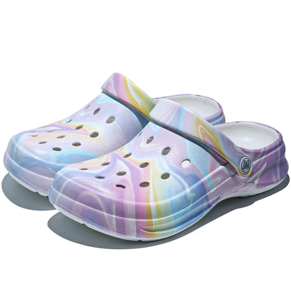 Tie-dye Garden Clogs for Women, Comfortable Slip-on Clog Shoes for Gardening, Beach, Pool, Outdoor & Indoor Use, Slippers & Sandals for All Seasons