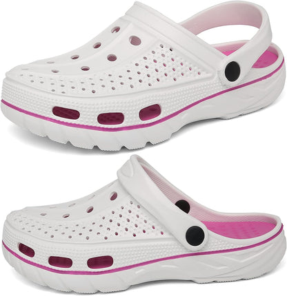 ChayChax Men's and Women's Arch Support Clogs Garden Shoes Slip-on Outdoor Beach Water Sandals with Removable Cushion Footbed