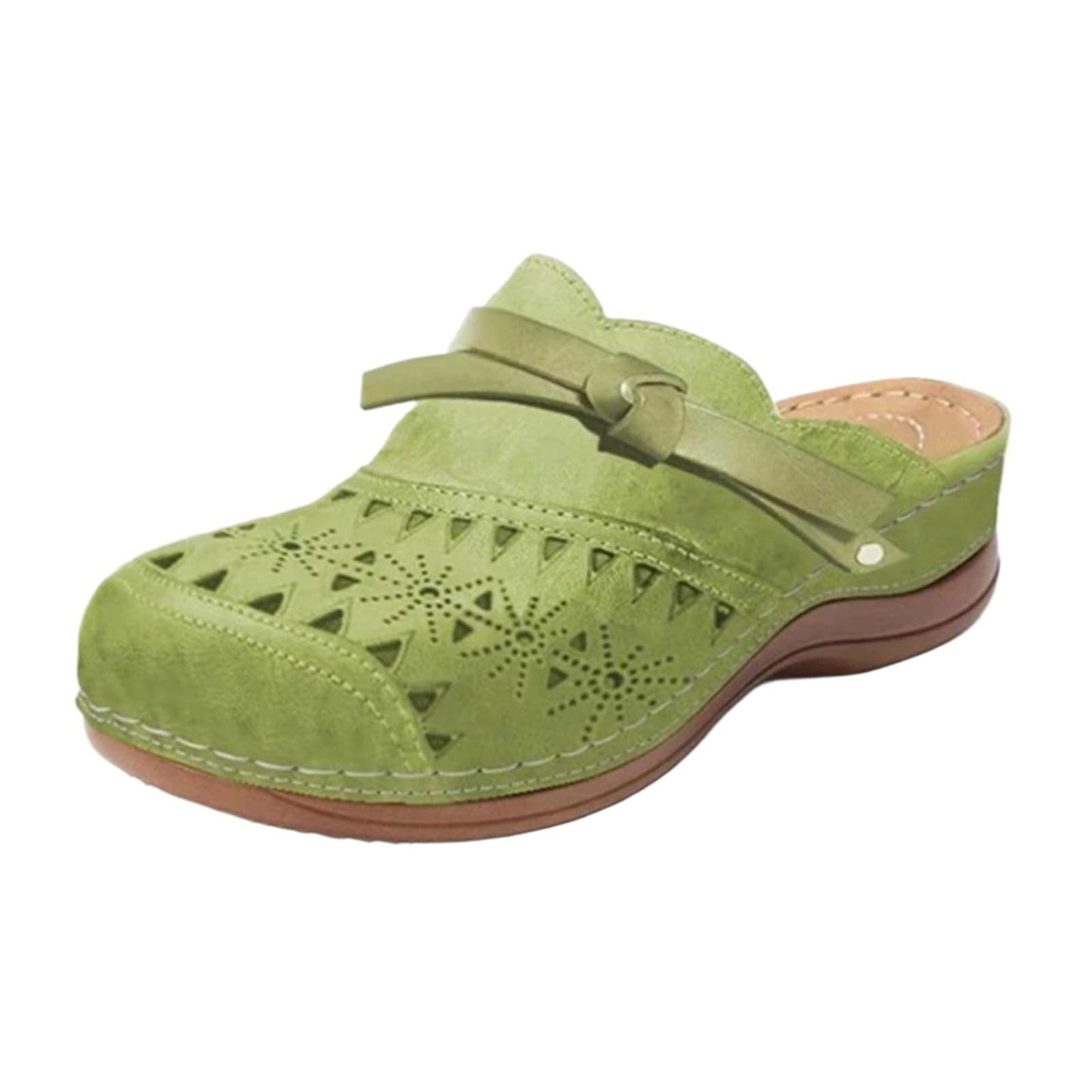 Women's Clogs Summer Comfortable Arch Support Wedge Sandals Hollow Out Closed Toe Slip On Slippers Shoes