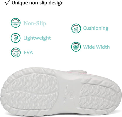 ChayChax Men's and Women's Arch Support Clogs Garden Shoes Slip-on Outdoor Beach Water Sandals with Removable Cushion Footbed