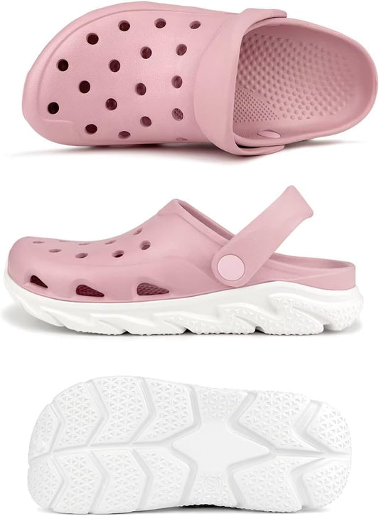Scecocrs Men and Women's Garden Clogs with Arch Support, Unsex Lightweight Slip on Mule with Doule Color,No Slip Slide Sandle for Outdoor, Beach, Garden, Pool, Indoor