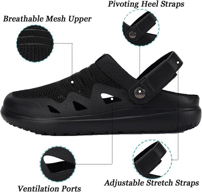 Men's Women's Clogs Garden Shoes Slip On Sandals Breathable Summer Orthotic Walking Slippers with Plantar Fasciitis Soles