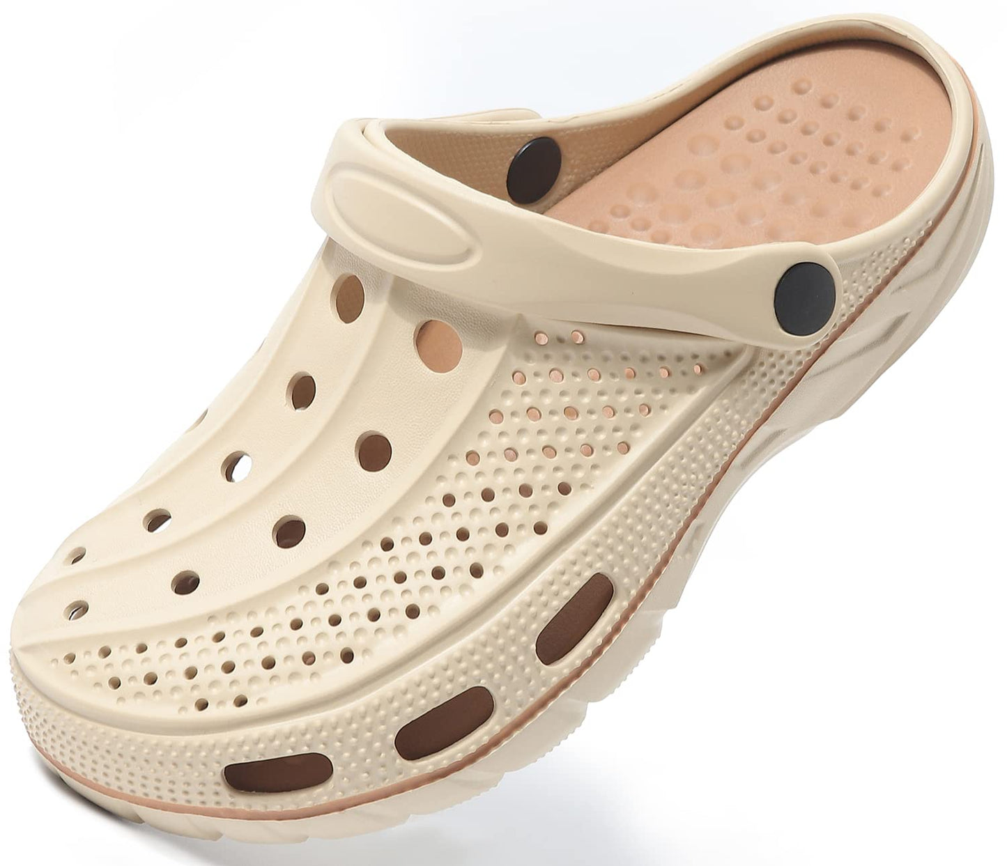 ChayChax Men's and Women's Arch Support Clogs Garden Shoes Slip-on Outdoor Beach Water Sandals with Removable Cushion Footbed