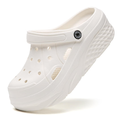 SECHRITE Womens Platform Clogs Garden Shoes Waterproof Beach Pool Sandals Summer Mules Home Slippers Shower Shoes