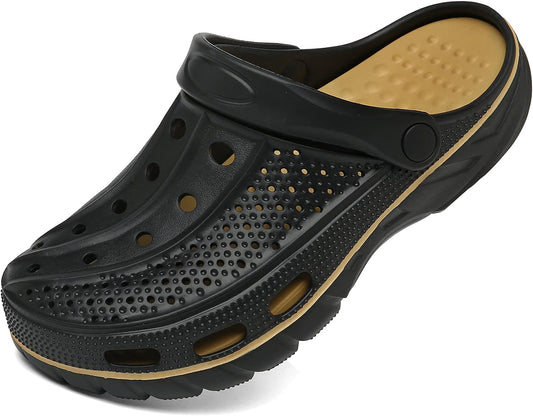 ChayChax Men's and Women's Arch Support Clogs Garden Shoes Slip-on Outdoor Beach Water Sandals with Removable Cushion Footbed