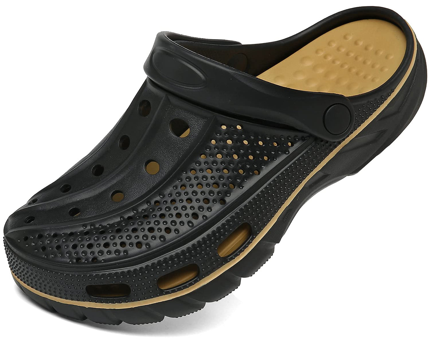 ChayChax Men's and Women's Arch Support Clogs Garden Shoes Slip-on Outdoor Beach Water Sandals with Removable Cushion Footbed