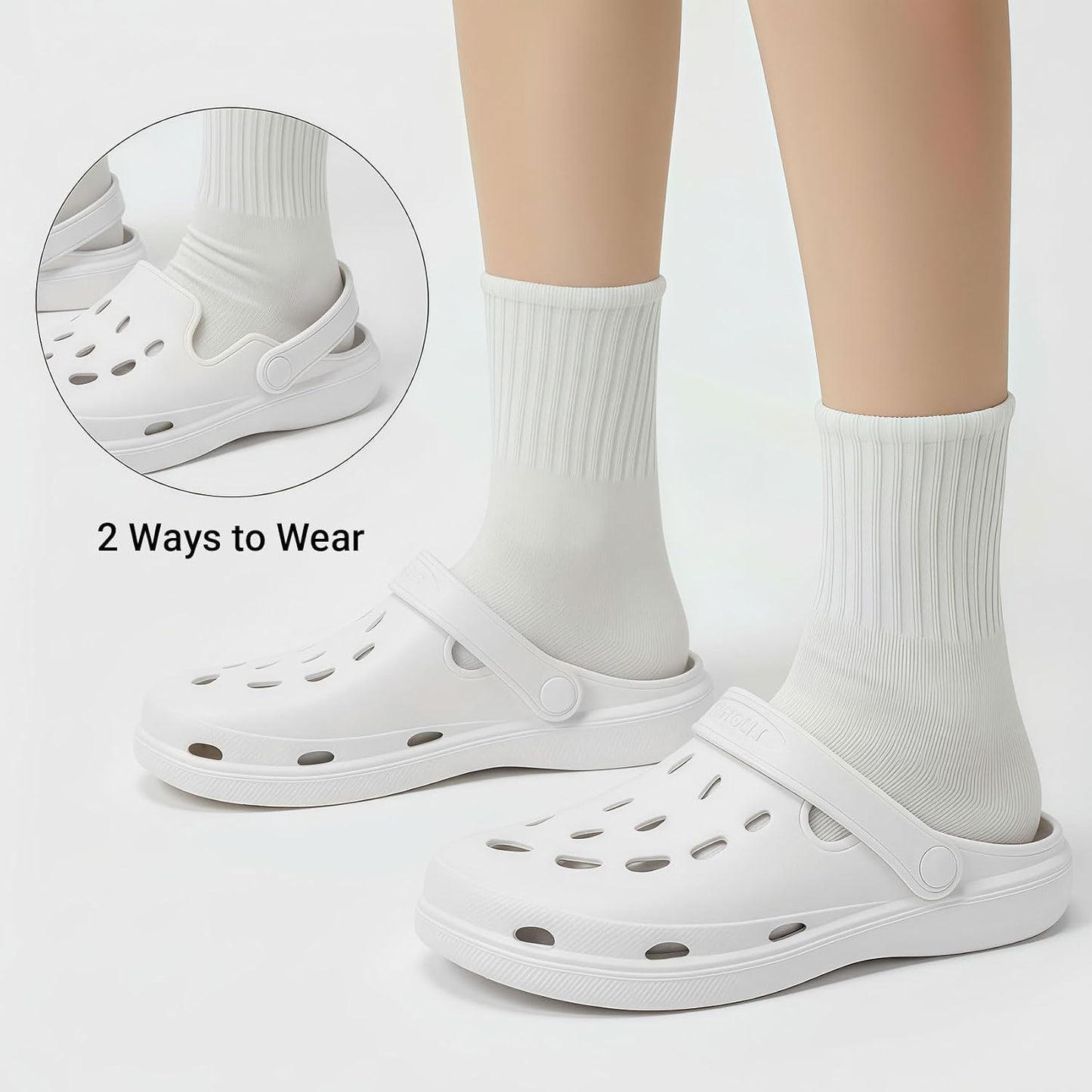 FITORY Unisex Garden Clogs, Womens and Mens EVA Slip on Shoes, Comfortable Quick Dry Lightweight Sandals for Beach Casual, Indoor and Outdoor Size 6-15