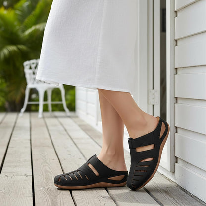 HARENCE Clogs for Women Mules Shoes: Comfortable Dressy Closed Toe Platform Sandals 2026 Summer Casual Adjustable Slip On Walking Wedges