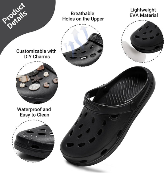 FITORY Unisex Garden Clogs, Womens and Mens EVA Slip on Shoes, Comfortable Quick Dry Lightweight Sandals for Beach Casual, Indoor and Outdoor Size 6-15