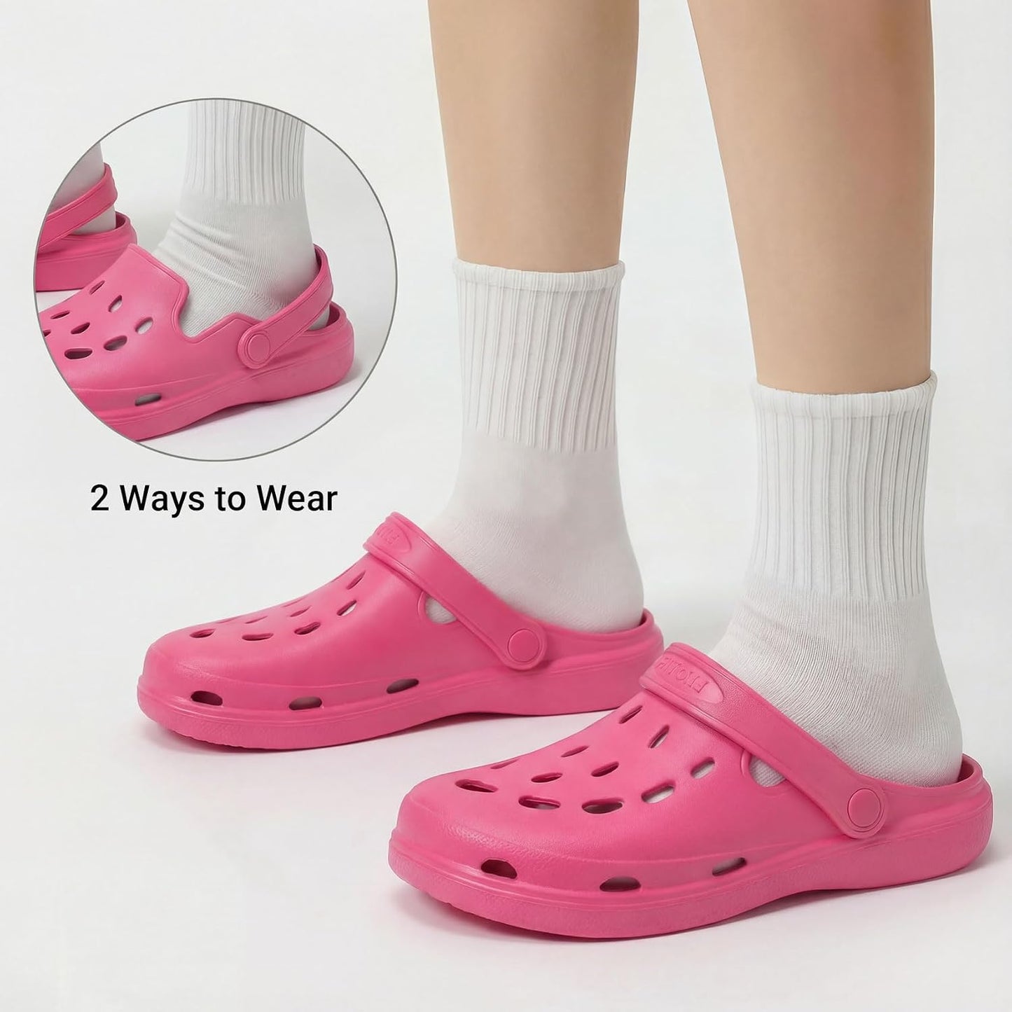 FITORY Unisex Garden Clogs, Womens and Mens EVA Slip on Shoes, Comfortable Quick Dry Lightweight Sandals for Beach Casual, Indoor and Outdoor Size 6-15
