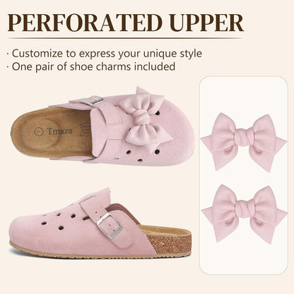 Womens 100% Genuine Suede Clogs Closed Toe Mules with Arch Support | Slip On Potato Shoes Memory Foam Footbed Comfortable Casual Sandals for Daily Wear