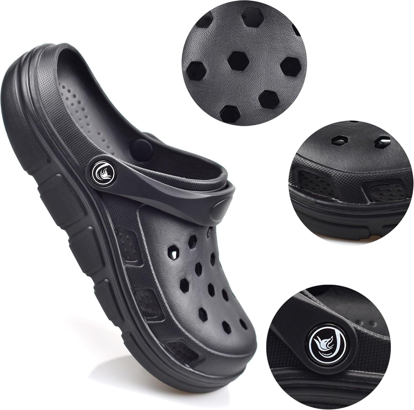 PIMIO Garden Clogs for Women and Men,Slip On Work Shoes with Arch Support,Womens Mens Quick-Dry Water Shoes Casual Sandals,Comfortable Slippers