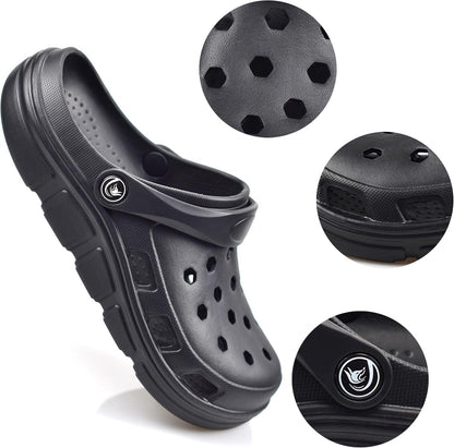 PIMIO Garden Clogs for Women and Men,Slip On Work Shoes with Arch Support,Womens Mens Quick-Dry Water Shoes Casual Sandals,Comfortable Slippers