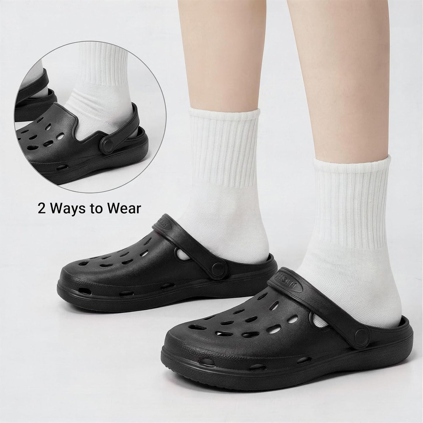 FITORY Unisex Garden Clogs, Womens and Mens EVA Slip on Shoes, Comfortable Quick Dry Lightweight Sandals for Beach Casual, Indoor and Outdoor Size 6-15
