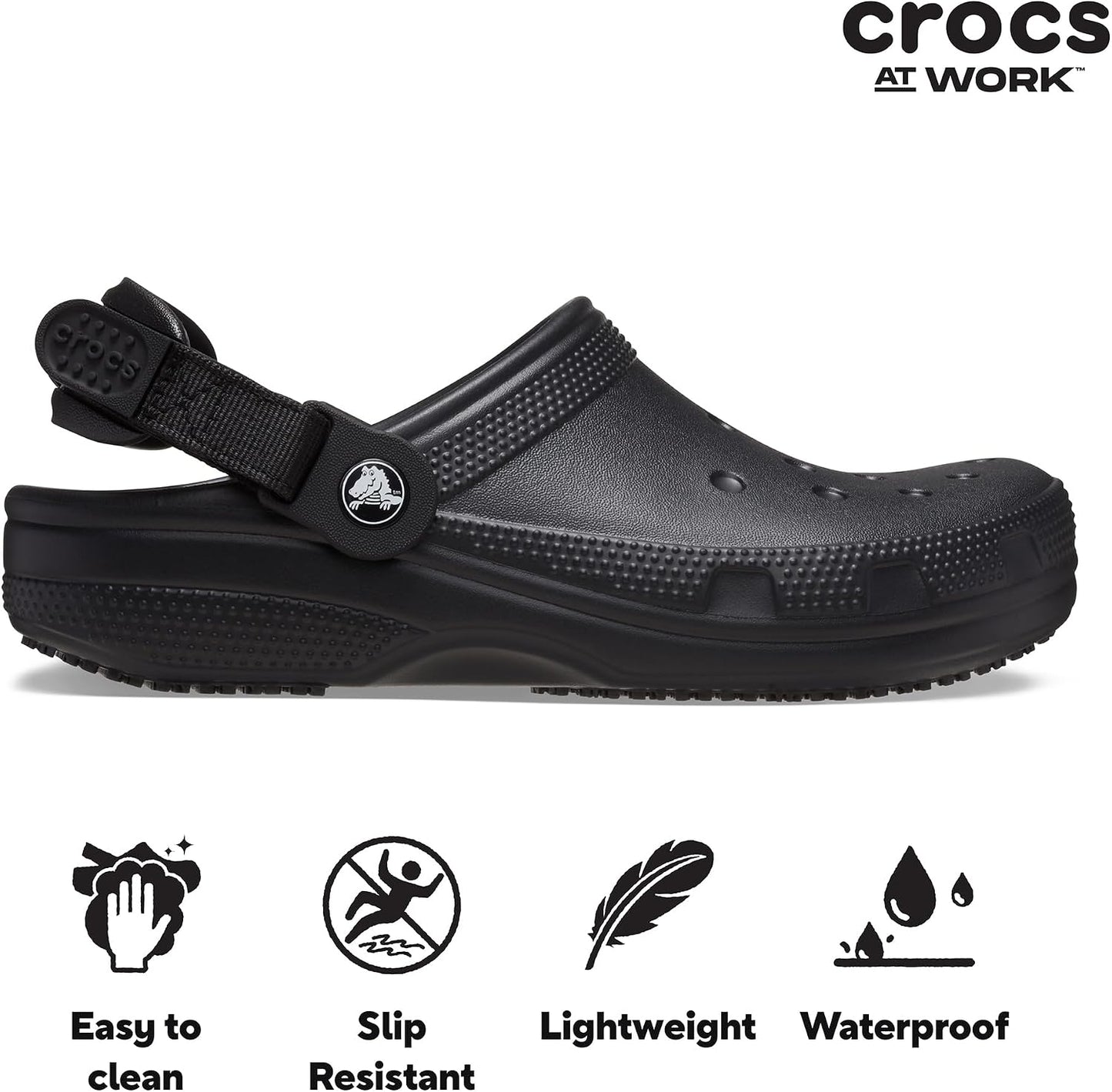 Crocs Unisex-Adult Classic Work Clogs | Enclosed Toe | Slip Resistant | All Day Comfort