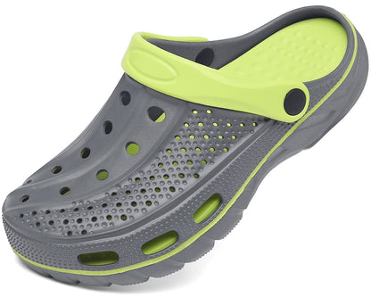 ChayChax Men's and Women's Arch Support Clogs Garden Shoes Slip-on Outdoor Beach Water Sandals with Removable Cushion Footbed