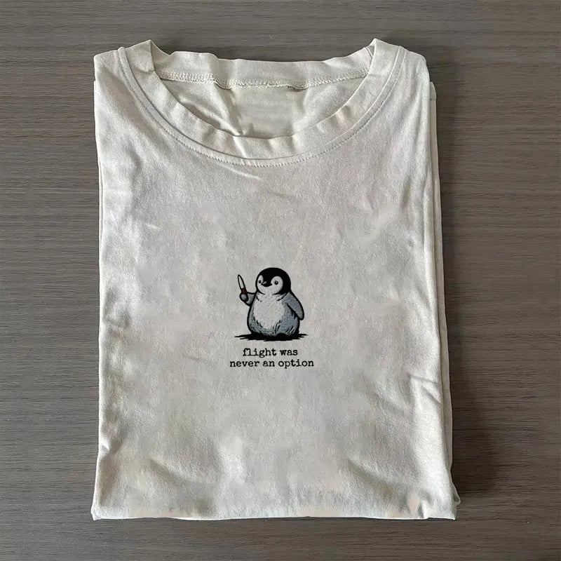 Flight Was Never An Option Embroidered T-shirt