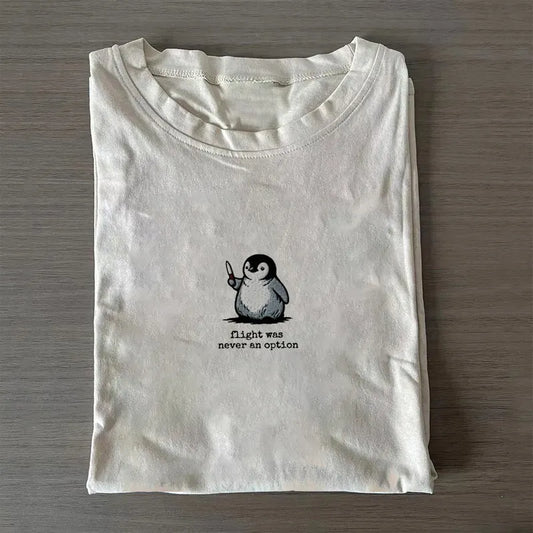 Flight Was Never An Option Embroidered T-shirt