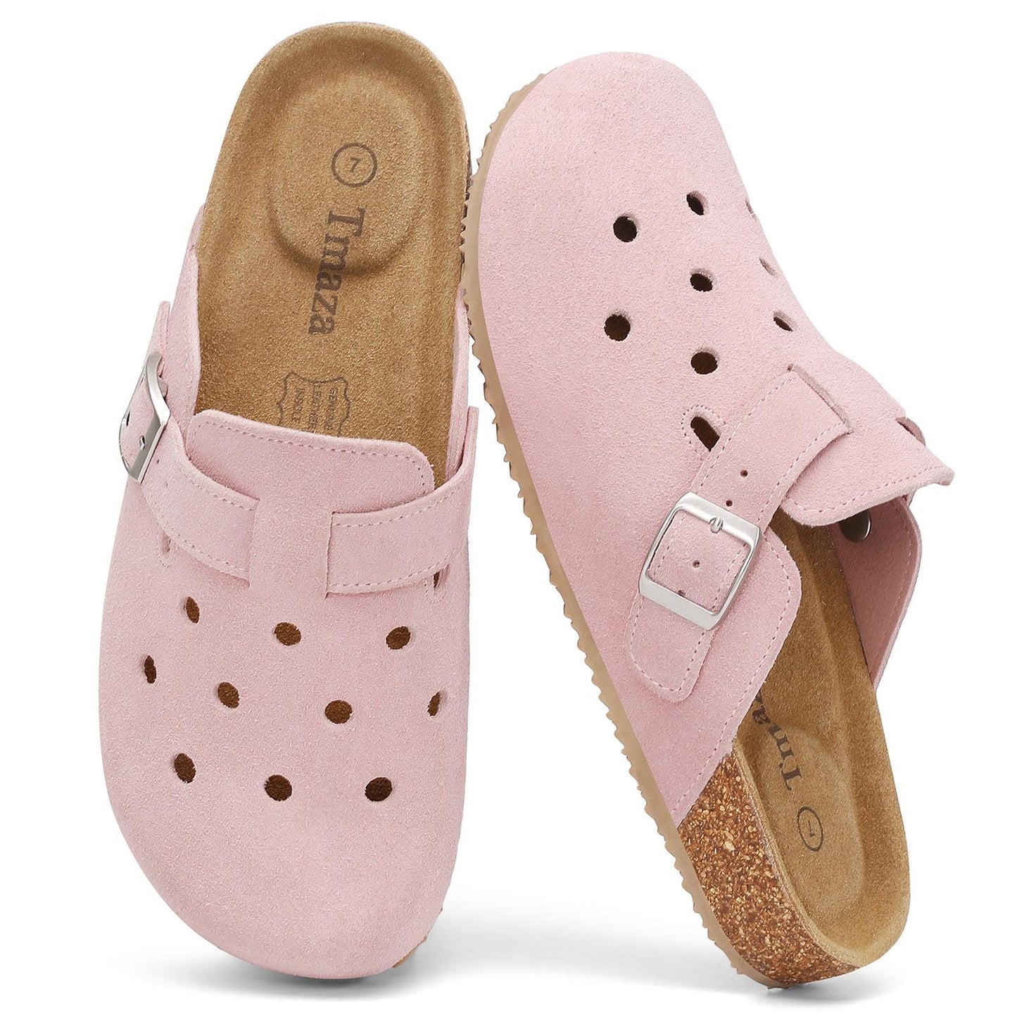 Womens 100% Genuine Suede Clogs Closed Toe Mules with Arch Support | Slip On Potato Shoes Memory Foam Footbed Comfortable Casual Sandals for Daily Wear