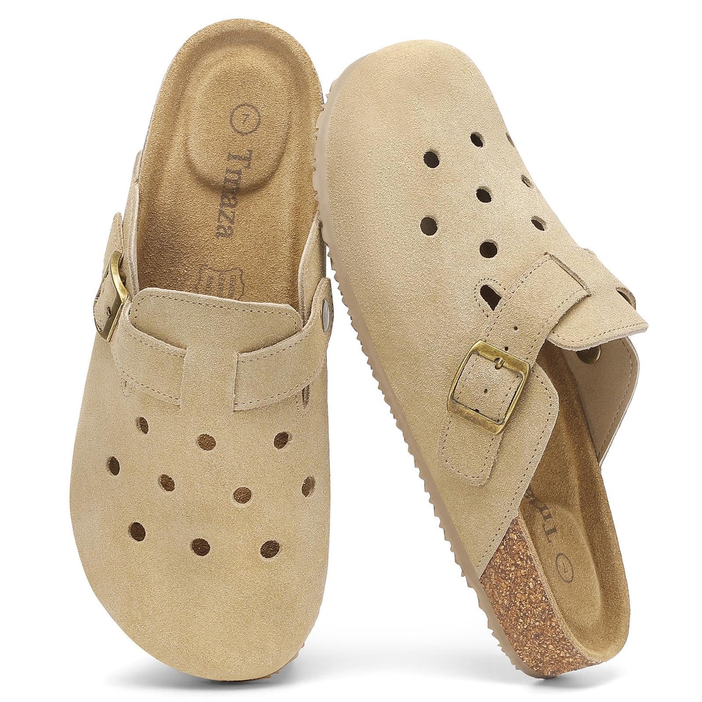 Womens 100% Genuine Suede Clogs Closed Toe Mules with Arch Support | Slip On Potato Shoes Memory Foam Footbed Comfortable Casual Sandals for Daily Wear