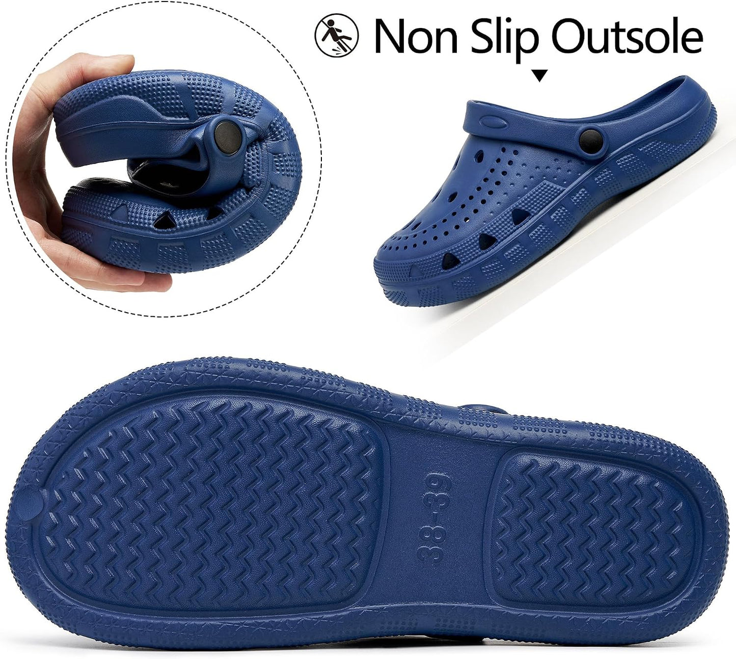 Womens Slip on Clogs Casual Mules Cushioned Comfortable Garden Shoes Non Slip Slides for Women Indoor Outdoor