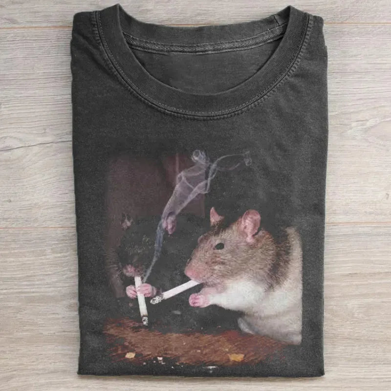 Smoking Rats Funny Meme T-shirt