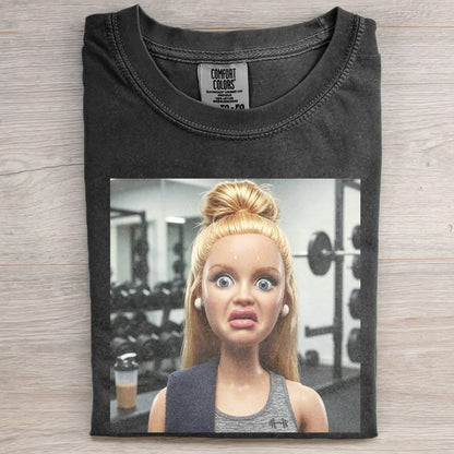 GYM DOLL GIRL FUNNY FACE MEME TEE