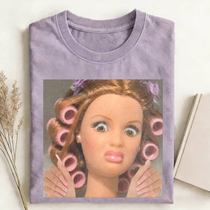 FACE DOLL GIRL FUNNY MEME TEE